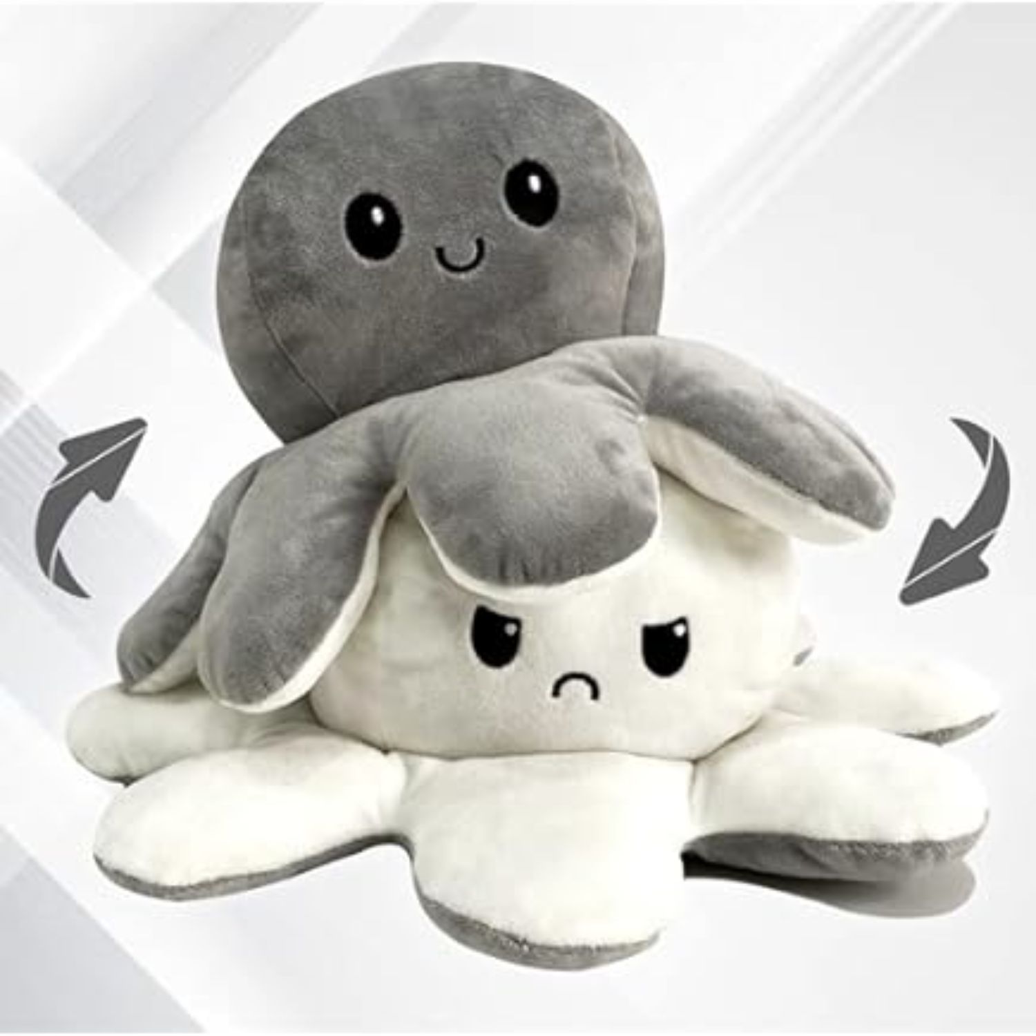 Amy won Giant Reversible Octopus Plush - Large Gray and White 40cm